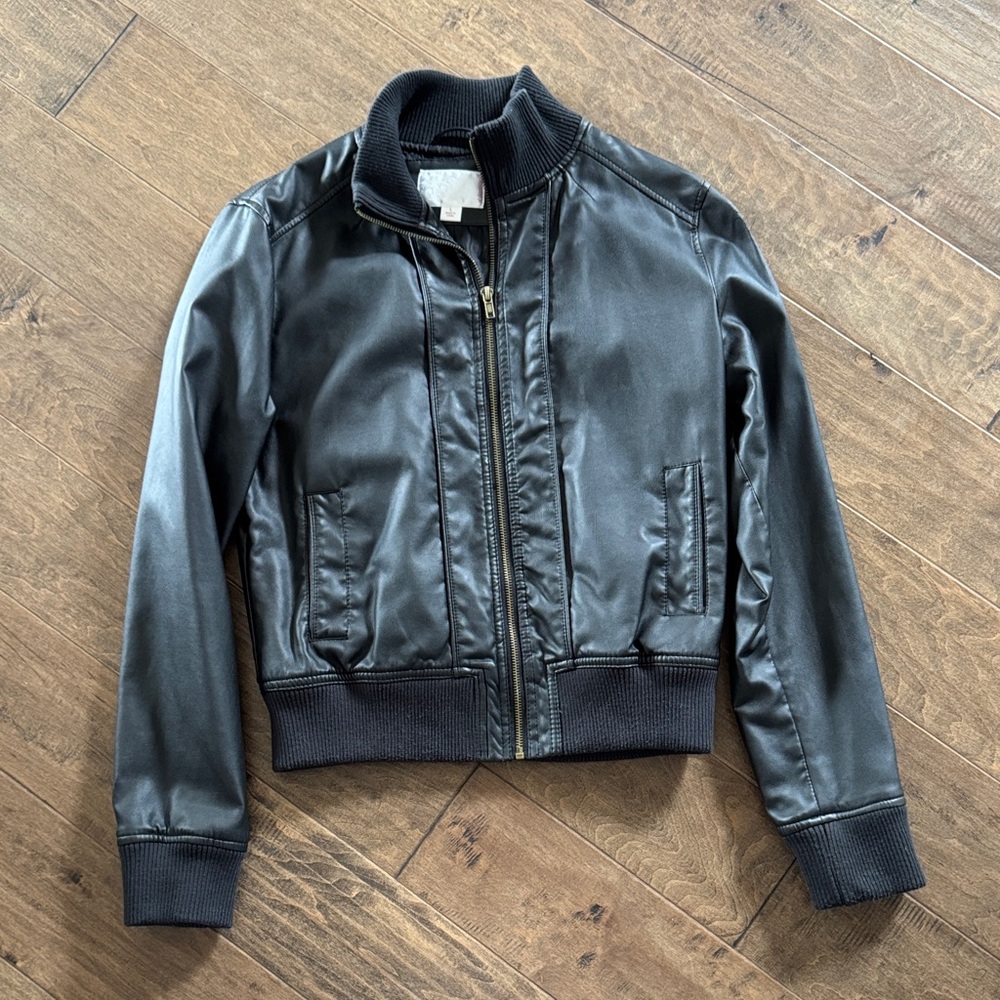 Xhilaration Classic Black Bomber Jacket